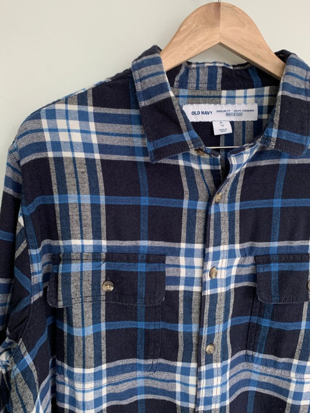 Old Navy Regular-Fit Built-In Flex Plaid Flannel Shirt XL